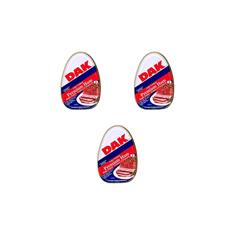 DAK Premium Ham, Fully Cooked, 16 oz. Pack of 3