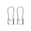 Sterling Silver Padlock Square Safety Pin Hoop Drop Cuff Earrings