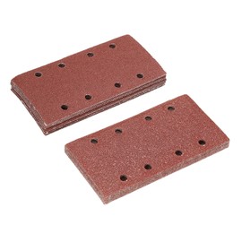 uxcell 1/3 Sanding Sheet 60 Grits 80 Grits 8 Hole Hook and Loop Sander Pads Wet Dry Aluminum Oxide Sandpapers 30pcs