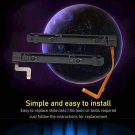 Replacement Slide Rail Right and Left for SWITCH, Slide Rail, Professional Replacement Metal Slide Rail with Sensor Flex Cable for Switch OLED Host (1 Pair)