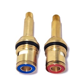 Aimcertrigde Brass Ceramic Stem Disc Cartridges Faucet Valve Replacement Quarter Turn 1/2" X 66.5mm x 8mm for Bathroom Kitchen Tap, Brass Faucet Cartridges
