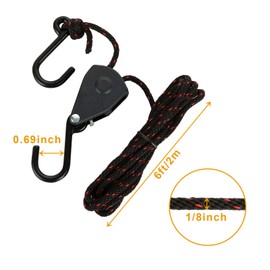 CYEAH 8 PCS Rope tie Downs 1/8 Inch 6ft Kayak Rope Ratchet tie Down, Adjustable Heavy Duty tie Down Rope Hanger for Kayak and Canoe