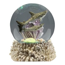 ICE ARMOR 3.25" H Shark Snow Globe Statue Sculpture Ornament Decoration Home/Room Decor Ideas for Housewarming, Holidays and Birthdays Great Collectible Addition
