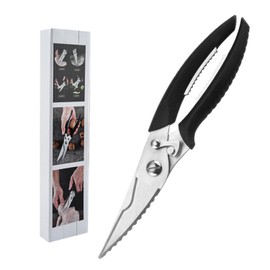 Irai Utaki Kitchen Scissors, Ambidextrous, Multi-functional, Rust-resistant, Stainless Steel, Lightweight, Dishwasher Safe, Easy to Cut, Crack, Open