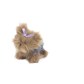 Oscar Newman Yorkshire Terrier Pipsqueak Toy, 5-inch Length, Grey and Tan