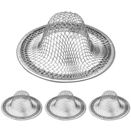 BokWin 4PCS 2.12 inch Top / 0.9 inch Stainless Steel Mesh Sink Strainer Slop Basket Filter Trap for Shower Bath Tub Drain Hair Catcher for Home Bathrooms