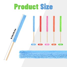 Hpmjz 20 PCS Microfiber Detail Duster Stick Mini Crevice Cleaning Tool Fan Cleaning Brush Car Air Vent Cleaner Fan Blade Cleaner Dusters for Home Window Track Small Spaces Blind