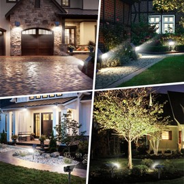 WENATY Solar Spot Lights Outdoor, 102 LED Solar Garden Yard Spotlight Waterproof Landscape Flood Powered Lights with Adjustable Light & Panel, 4 Lighting Modes for Walkway Driveway, 4 Pack(Cool White)