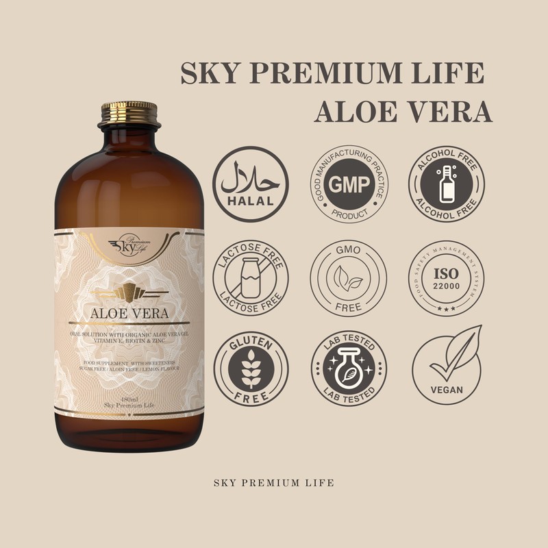 Sky Premium Life Aloe Vera - 480ml Food Supplement –