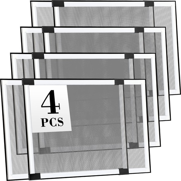 4 Pcs Expandable Window Screen Adjustable Sliding Window Screen Mesh