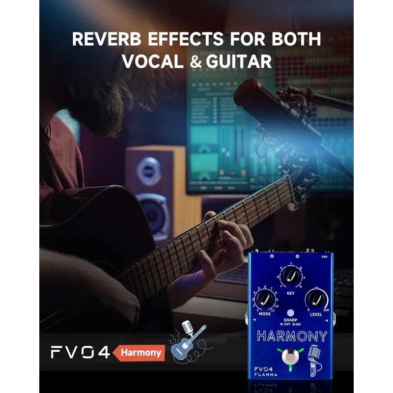 FLAMMA FV04 Vocal Harmony Pedal Vocal Effects Processor Stompbox Voice