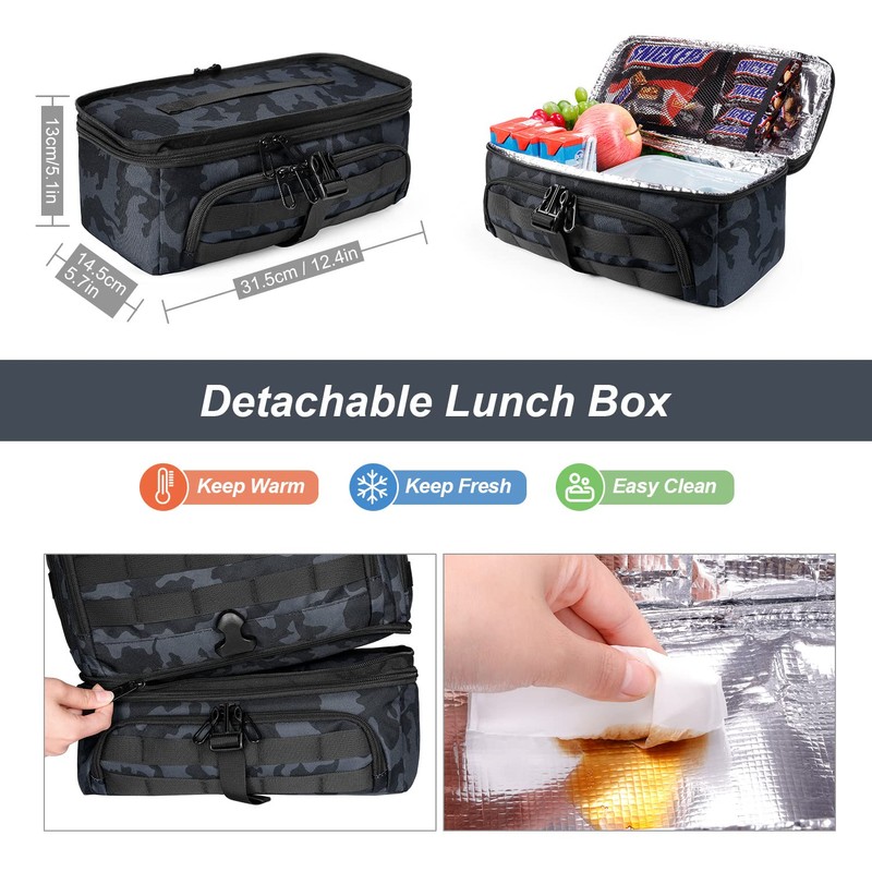 BERTASCHE Lunch Backpack for Men, 15.6 Inch Laptop Backpack for