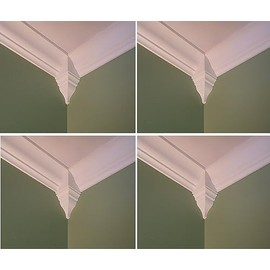 Package of 4 Crown Molding Corner Inside Block Fits 3-3 5/8 Inch Crown Molding