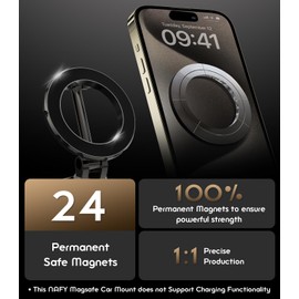Nafy Magnetic Car Phone Holder for Magsafe, 360° Adjustable Zinc Alloy Ultra Magnetic Dashboard Phone Mount, Gifts for Car Owners Men Women, Fit for iPhone17 16 15 14 13 12 Pro/Pro Max