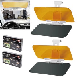 MTSDM 2Pcs Sunshade Extender, 2-in-1 Universal Anti-Glare Car Sun Visor, Polarized Car Visor, Day Night Sun Blocker for Driver Keep from Sun Glare, UV Ray, Stray Light, Sun Visor for Car Windshield