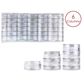 Beauticom 36 Pieces 10G/10ML Acrylic Stackable Clear Round Container Jar with Screw Cap