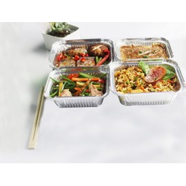 JMS we create smile Pack of 200 - Aluminum Foil Pans, Foil Containers,Roasting Trays for Baking, Storage of Food, Heavy Duty Large Foil Trays Ideal for BBQ's Buffets and Parties (120 ML)