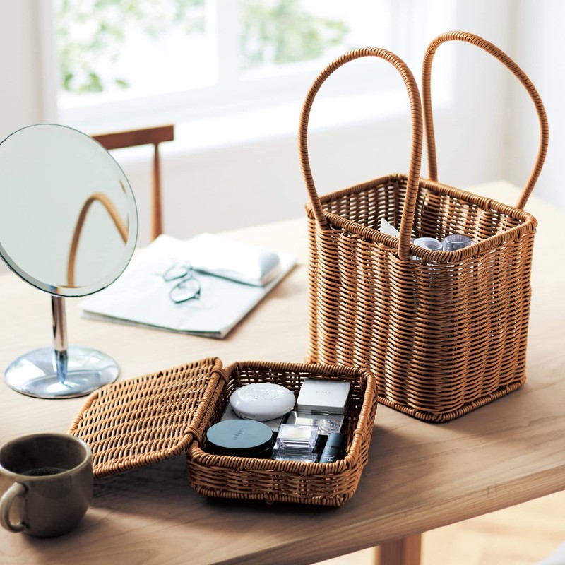 Belle Maison Makeup Box, Washable, Rattan Style Box