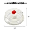 10 Inch Microwave Tempered Borosilicate Glass Plate Cover with Red