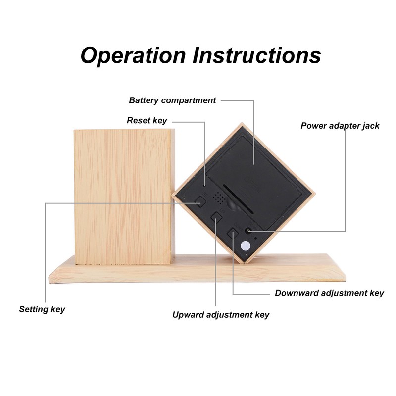 Pen Holder Clock Voice Control HD LED Display USB Battery