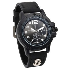 JewelryWe Mens Watch Quartz 2 Eyes Leather Strap Wrist Watch