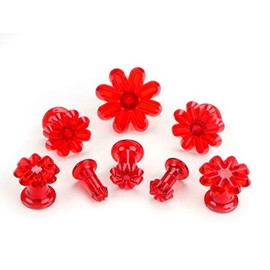 Pati-Versand Dough Scraper 12634 Rudbeckia White Plastic Set of 8 Cookie Cutters 9 x 9 x 4 cm