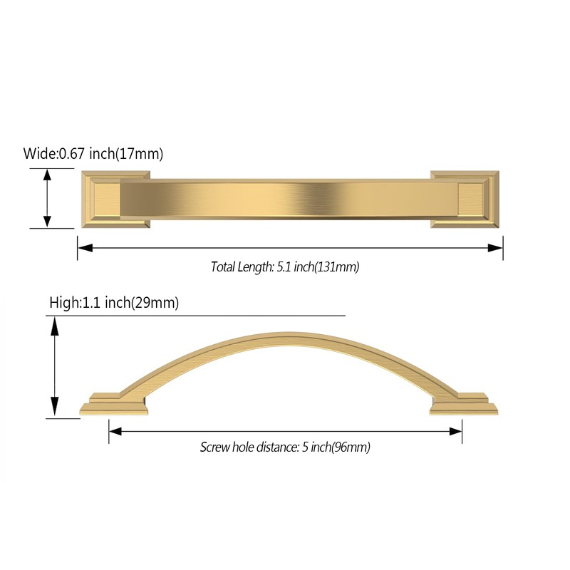 Asidrama 10 Pack 3.75 Inch(96mm) Champagne Bronze Kitchen Cabinet Handles,