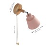 Macaron Bedside Wall Lamp Space Saving Pink Lampshade Wall Sconces