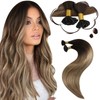 Moresoo Real Hair Bondings Ombre Brown Hair Extensions U-Tip Extensions