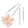 Gatuida 4Pcs Stainless Steel Makeup Stirring Rods Dual Head Manicure
