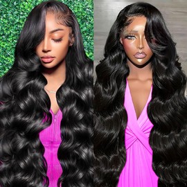 TEGASE Body Wave Lace Front Wigs Human Hair Pre Plucked 200% Density Human Hair Lace Front Wigs with Baby Hair 13x6 Lace Frontal Wigs Human Hair for Women Natural Color Real Wig 26 Inch