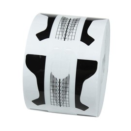 FingerAngel 500Pcs Nail Form, Black Clear Nail Art Guide Stickers for Acrylic UV Gel Nail Tips Manicure Extension Tool