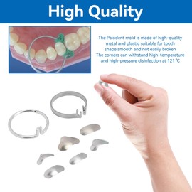 Matriz de perfil de sección dental de 100 / caja, matriz dental profesional con matriz de relleno dental con matriz de relleno dental con 2 anillos, 20 artículos de ortodoncia de cuña circular
