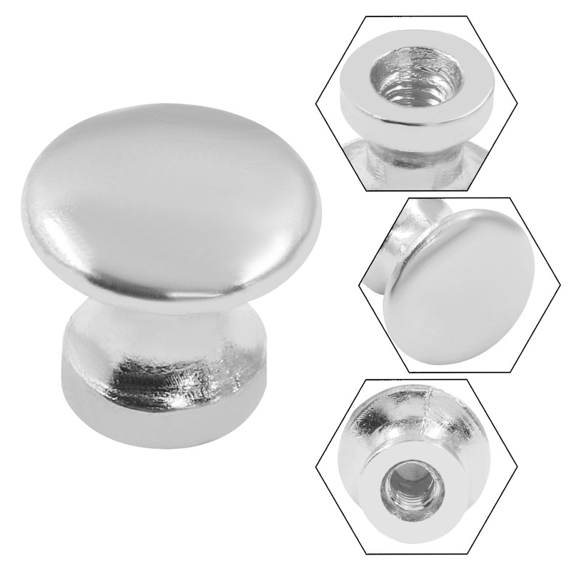 Hitefu 12PCS Chrome Mini Cabinet Drawer Knobs, 11.5mm Metal Dresser