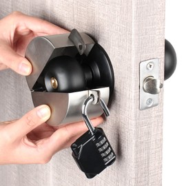 Door Handle Lock Device - Prevents Turning of Door Knob and Access to Keyhole