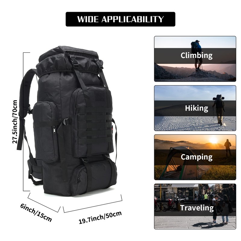 Hiking Backpack for Men 70L/100L Camping Backpack Military Rucksack Molle