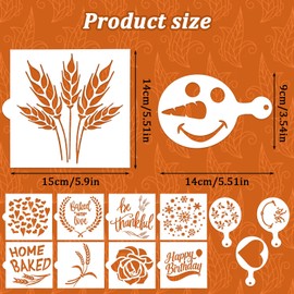 Oruola 13 Stück Schablonen für Brot,Plätzchen Schablone zum Dekorieren,Schablonen Malen,Brotschablonen,Backvorlagen,Backschablonen für Brot,Kuchen,Kaffee,Torte,Kekse (Weiß)