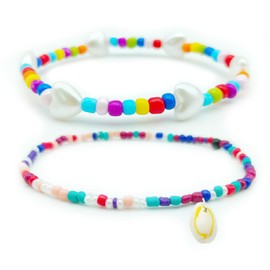 Puka Shell Anklet for Women Summer Boho Anklet Bracelets for Women Beach Beaded Anklets for Teen Girls (A:Puka Shell Anklet)