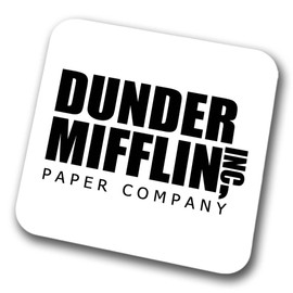 Dunder Mifflin Coaster TV Series The Office Christmas Birthday Gift Idea for Mum, Dad, Brother, Sister, Son, Daughter, Uncle, Auntie, Office Fan (White)
