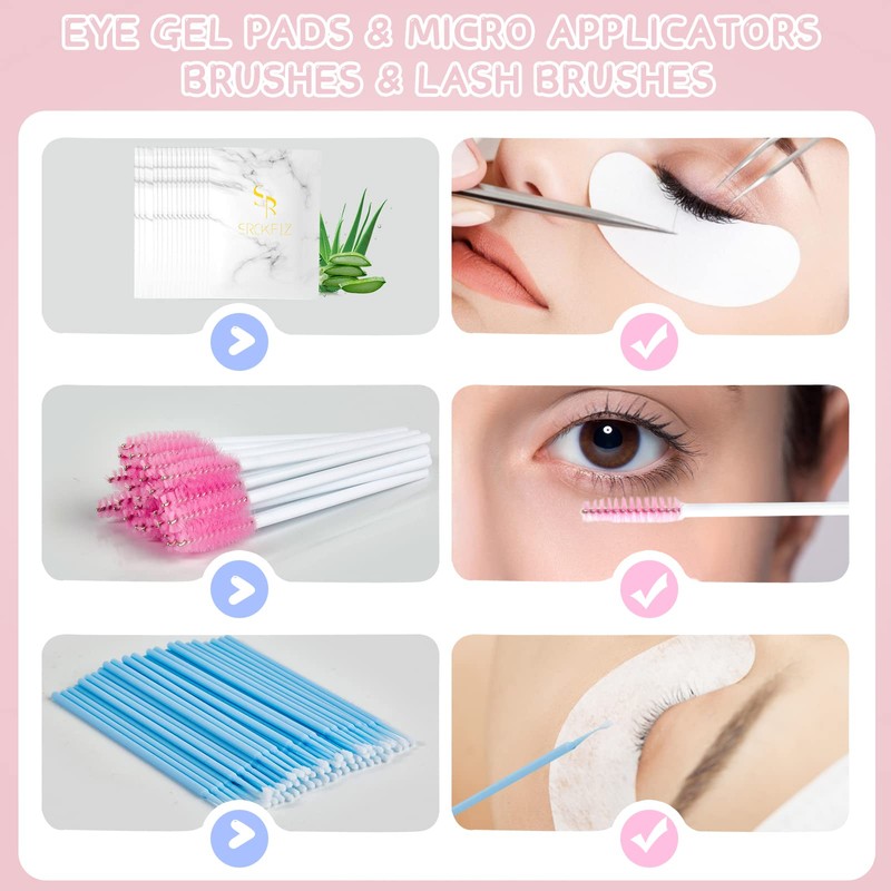 Eyelash Extension Kit with Mannequin Head Practice Lashes Exercise Set