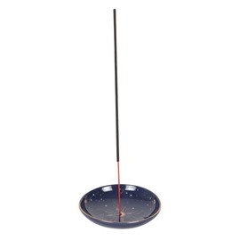 Starry Sky Blue Ceramic Incense Stick Holder - 2cm x 9cm (1 Pc.) - Modern Design with Gold Foil Details, Versatile Use for Incense Sticks or Small Trinkets on Vanity or Bedside Table