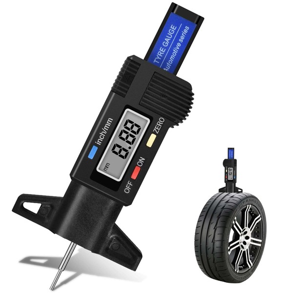 Colexy Tread Depth Gauge Tyre Tread Gauge Car Tyre Digital