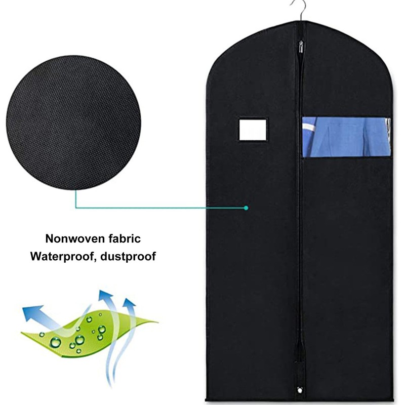 4pcs Garment Bags Waterproof Dustproof Thickened Suit Bag with Transparent