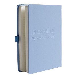 Urby Left Handed Journal w. Leather Cover. The Lefty Stuff Series. College Ruled Left Handed Notebooks, 200 Pages, 80GSM Premium Paper. US Letter Size. 11x8.5in. Baby Blue