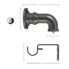 Decopolitan Industrial Wrap Around Telescoping Curtain Rod Set, 72-144", Black