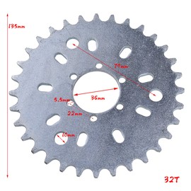 UAUS 32 T Sprocket with CNC Adapter Fit 1.5 inch hub 415 Chain 49cc 50cc 66cc 80cc 2 Stroke Motorized Bike Motorised Bicycle