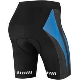 NOOYME - Pantalones cortos de ciclismo acolchados para mujer, acolchado 3D, para bicicleta y mujer (XXXL, azul oscuro)