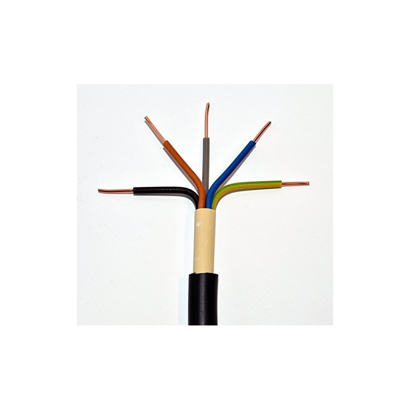 NYY-J Underground Cable 5 x 4 mm² Black 1 m