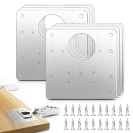 Cabinet Hinges Repair Plate, 8 Pcs Stainless Steel Hinge Repair Brackets, Hinges Repair Fixing Plates for Kitchen Cabinets, TV Cabinets, Wardrobes (Silver)