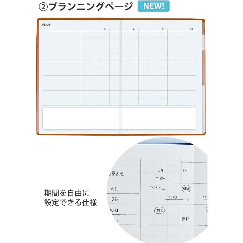 3 Step Diary, Navy, Date Free Diary, 3-Step Diary, Recording,